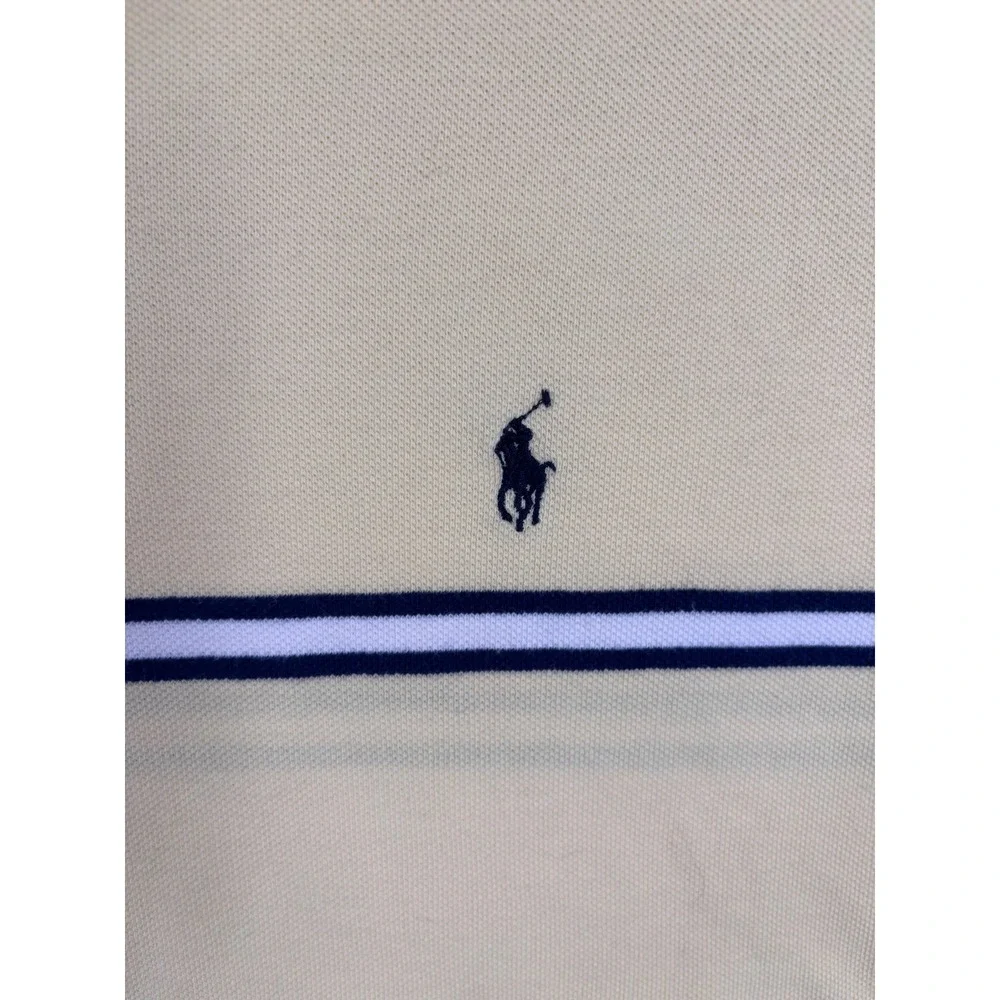 Polo Ralph Lauren Mens XL Yellow Striped Short Sleeve Cotton Pique Polo Shirt